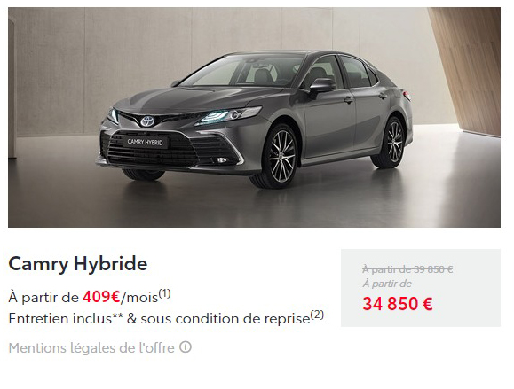 Nouvelle toyota Camry Hybride